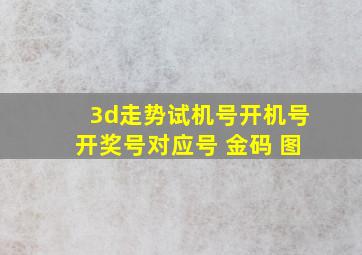 3d走势试机号开机号开奖号对应号 金码 图